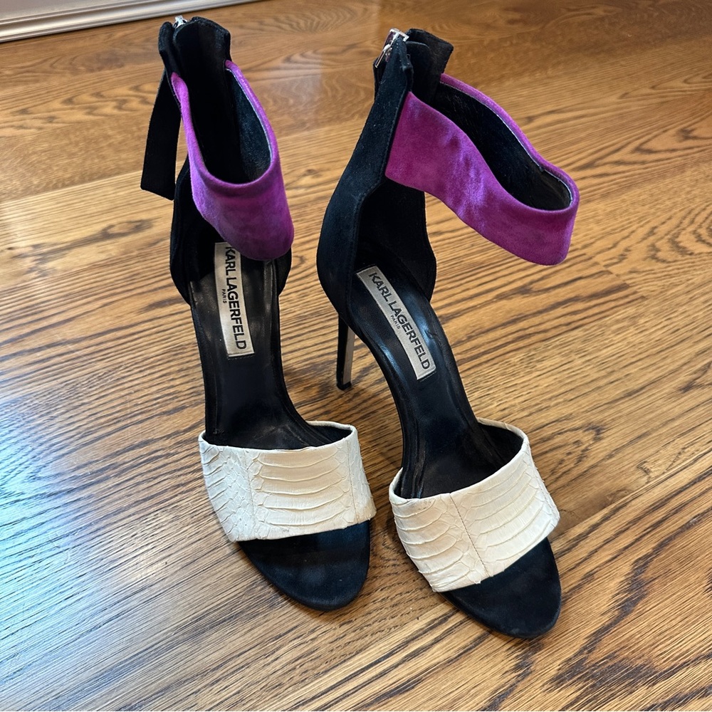 Karl Lagerfeld leather heels